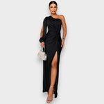 Elsa | Vestido largo elegante de un hombro