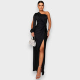 Elsa | Vestido largo elegante de un hombro