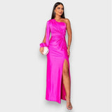 Elsa | Vestido largo elegante de un hombro