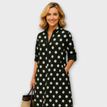 Esperanza | Vestido camisero moderno con cuello y manga tres cuartos