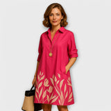 Esperanza | Vestido camisero moderno con cuello y manga tres cuartos