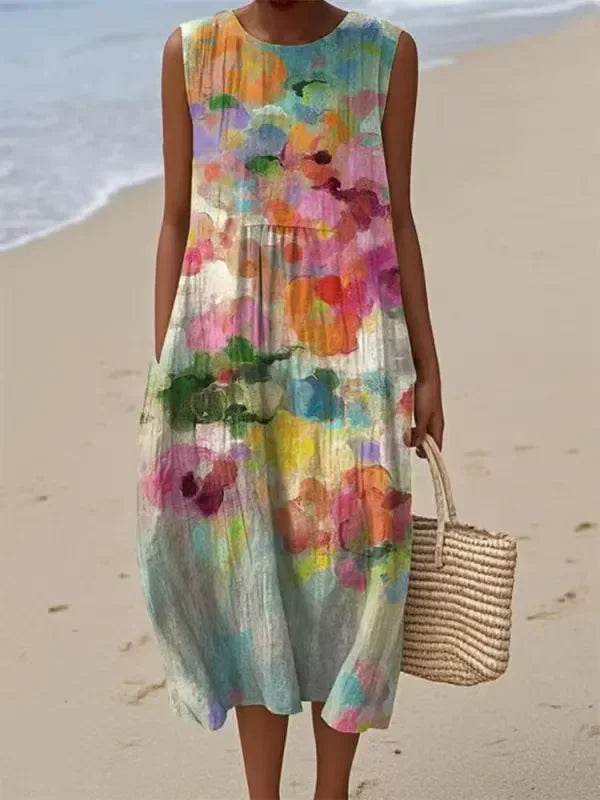 Estíbaliz | Vestido midi multicolor versátil