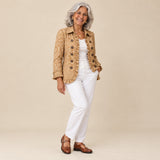 Estrella | Chaqueta con volantes y estampado western, vista de tres cuartos
