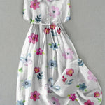 Evelia | Vestido de flores con cintura ajustable y cordones