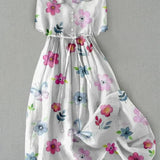 Evelia | Vestido de flores con cintura ajustable y cordones