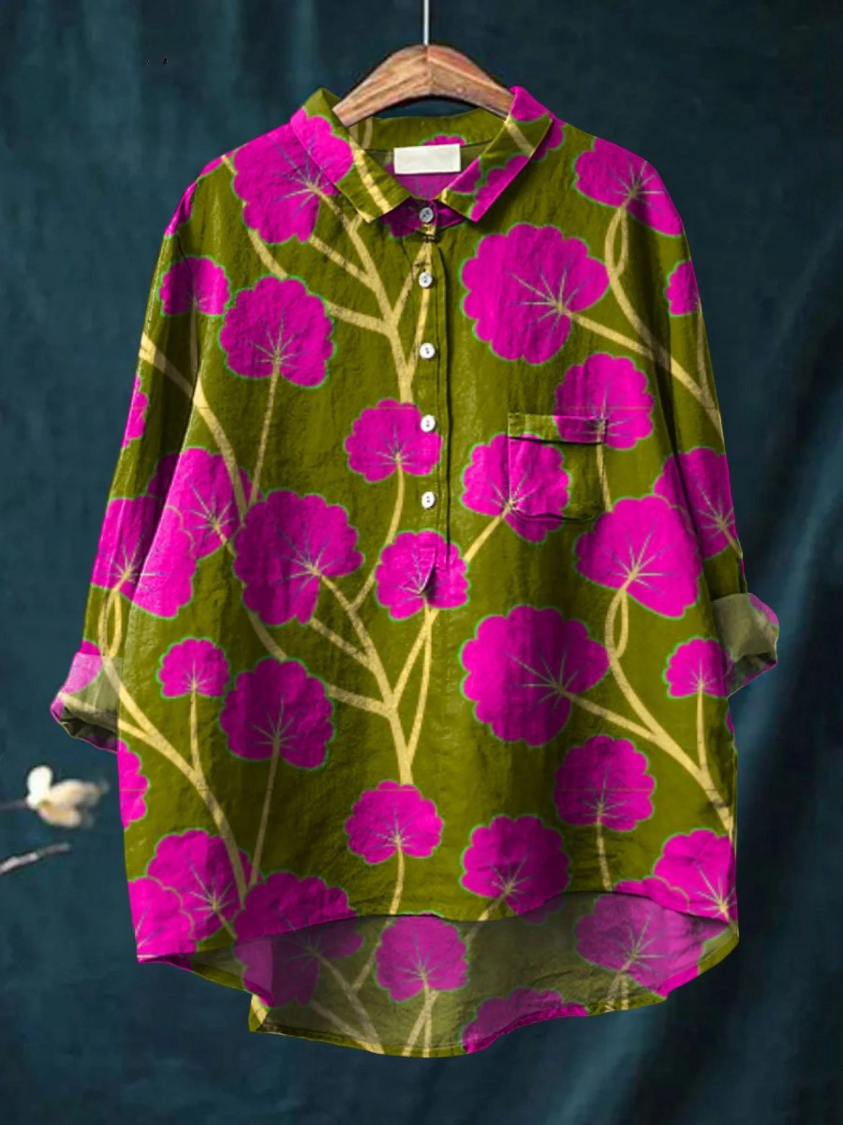 Fabiola | Blusa informal de mujer con estampado floral vintage