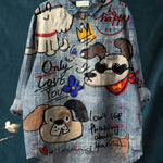 Fernanda | Blusa informal con adorable estampado de perros