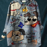 Fernanda | Blusa informal con adorable estampado de perros