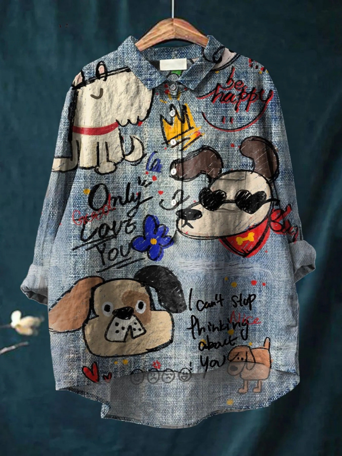 Fernanda | Blusa informal con adorable estampado de perros