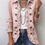 Filomena | Chaqueta de flores con botones y volantes