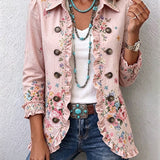 Filomena | Chaqueta de flores con botones y volantes