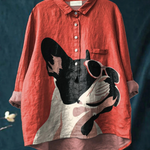 Flavia | Blusa informal con adorable estampado de bulldog