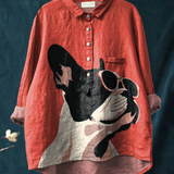 Flavia | Blusa informal con adorable estampado de bulldog