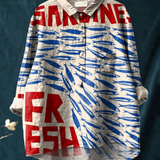 Florentina | Blusa informal de mujer con estampado artístico de peces vintage