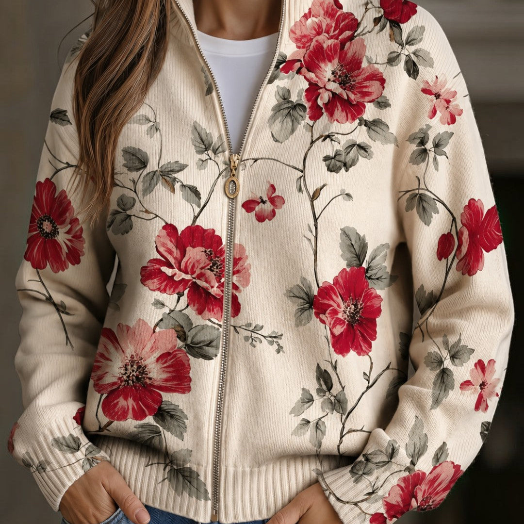 Francisca | Cárdigan con estampado de rosas vintage