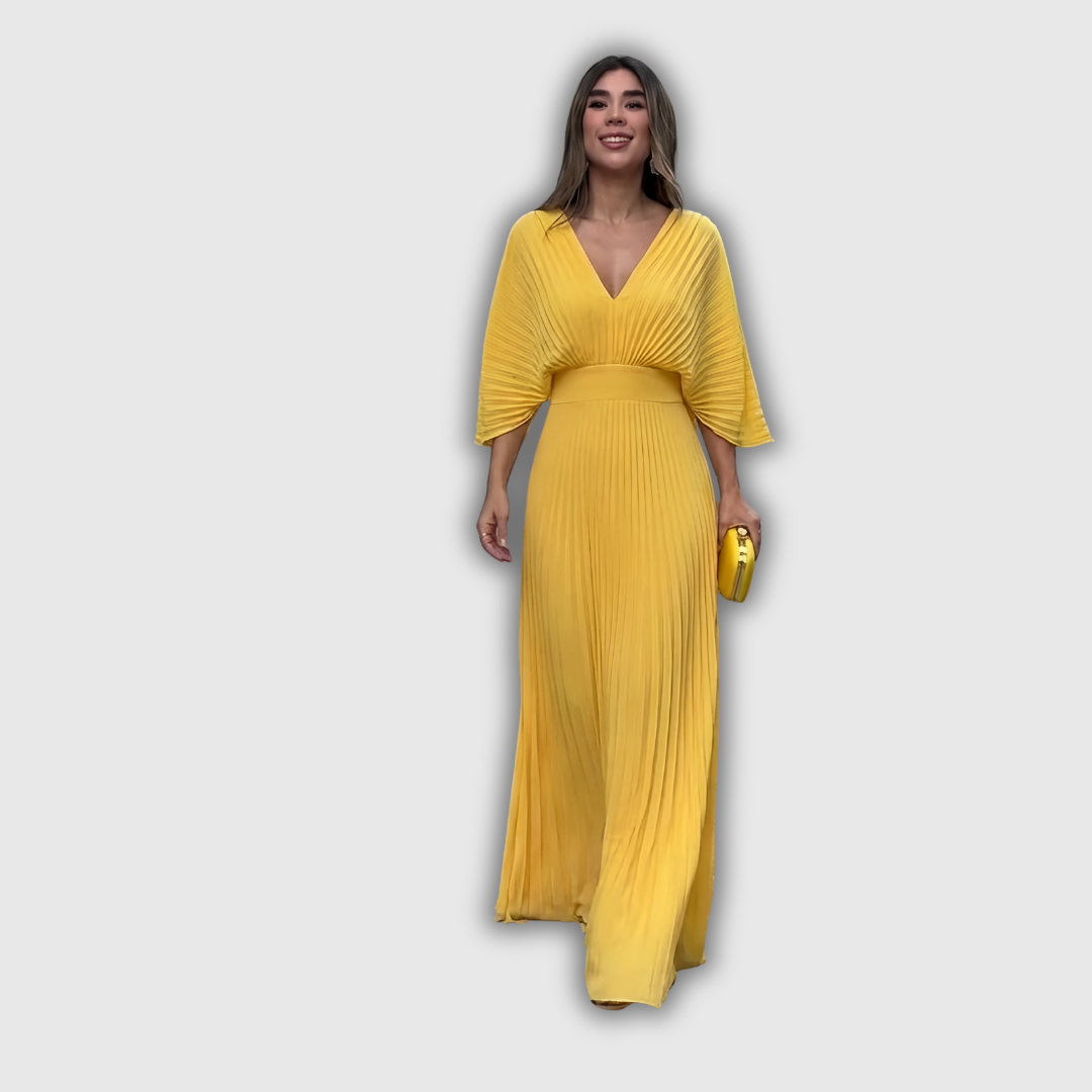 Francisca | Vestido largo plisado lleno de elegancia