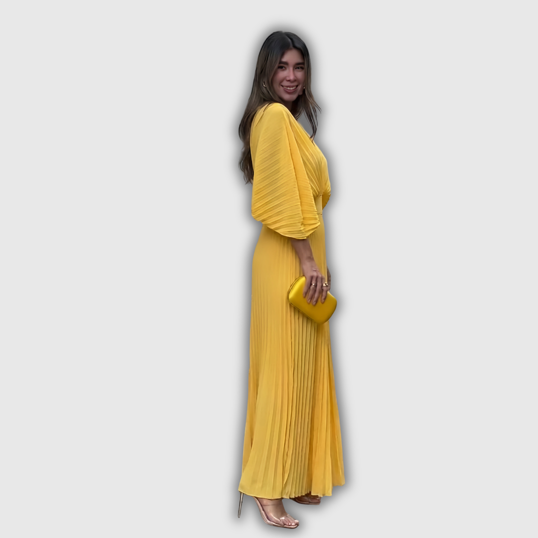 Francisca | Vestido largo plisado lleno de elegancia
