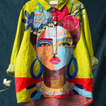 Gadea | Blusa informal con estampado de retrato de Frida al estilo pintura al óleo