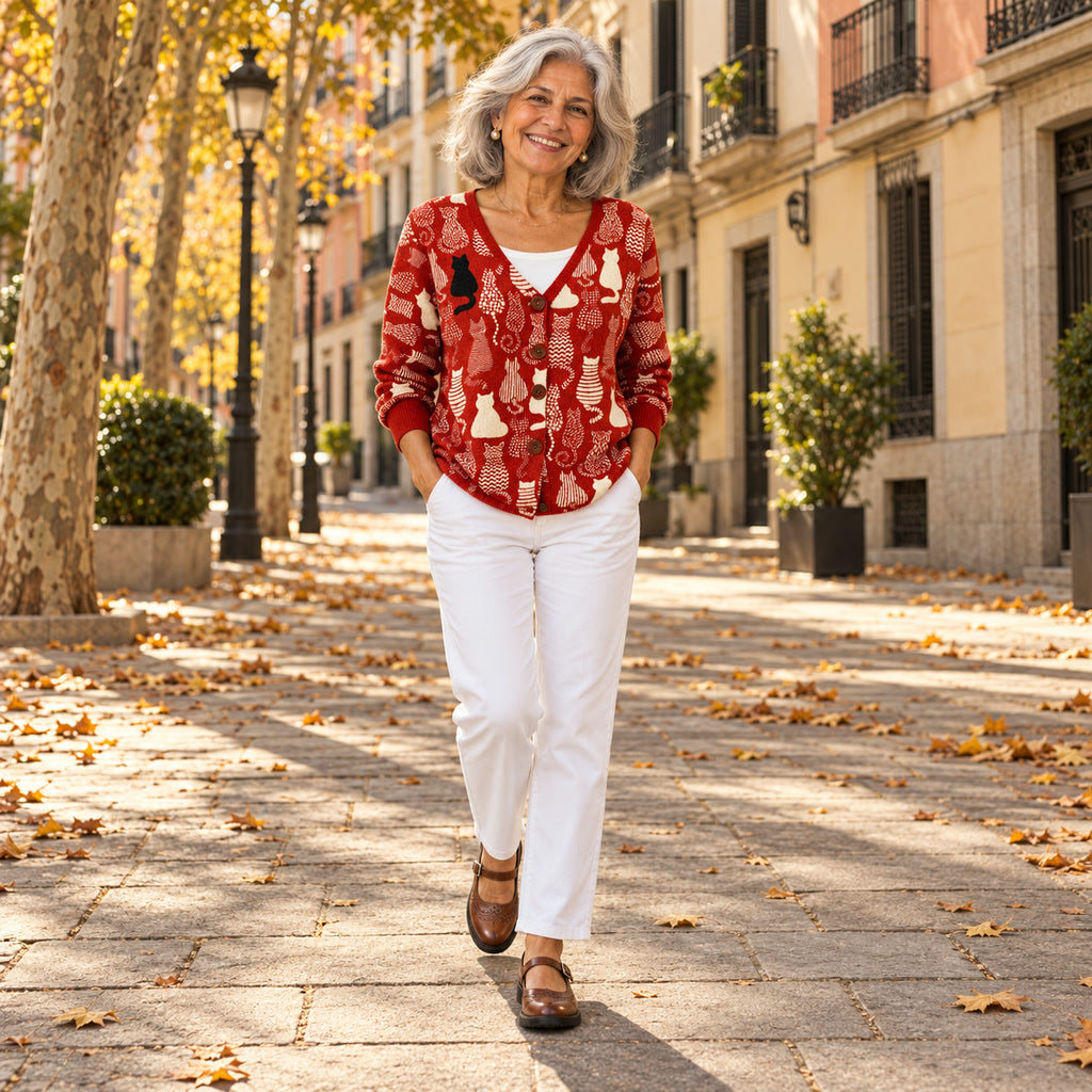 Gadea | Cárdigan de punto cómodo con botones, en la calle