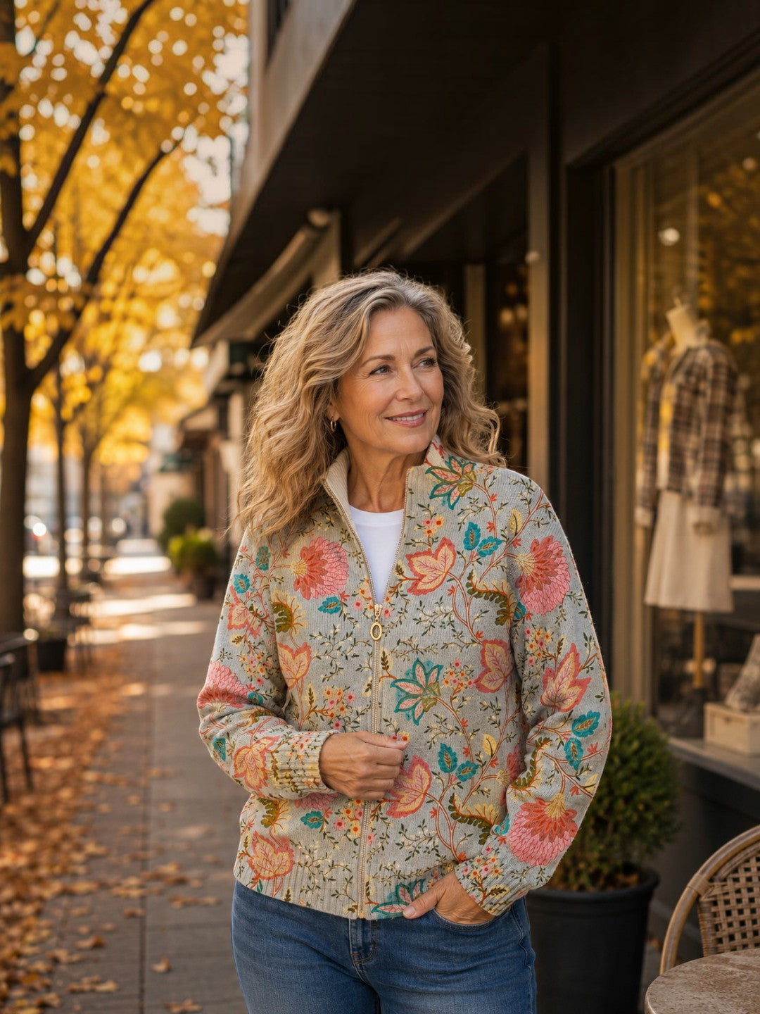 Gema | Cárdigan con estampado de jardín florido
