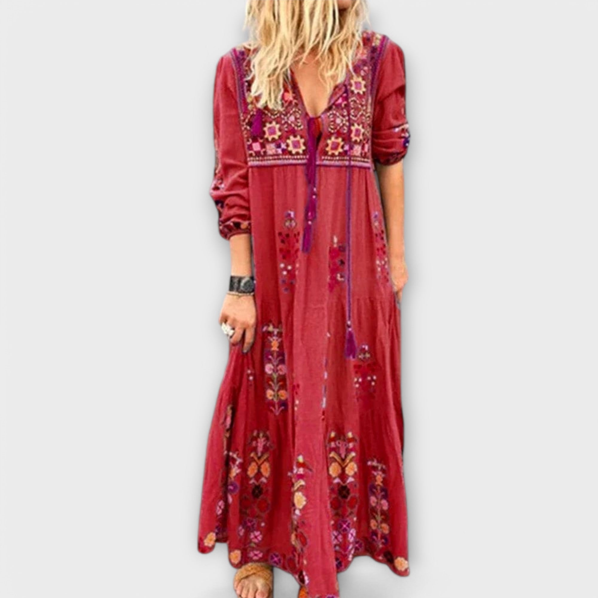 Graciela | Vestido largo boho de lino