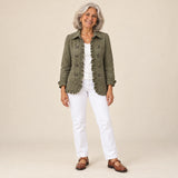 Guadalupe | Chaqueta bohemia con bordado floral y volantes, vista de frente