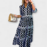 Gumersinda Rocío | Vestido midi con estampado de cadenas
