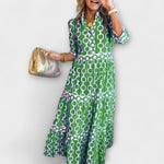 Gumersinda Rocío | Vestido midi con estampado de cadenas