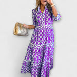 Gumersinda Rocío | Vestido midi con estampado de cadenas