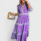 Gumersinda Rocío | Vestido midi con estampado de cadenas