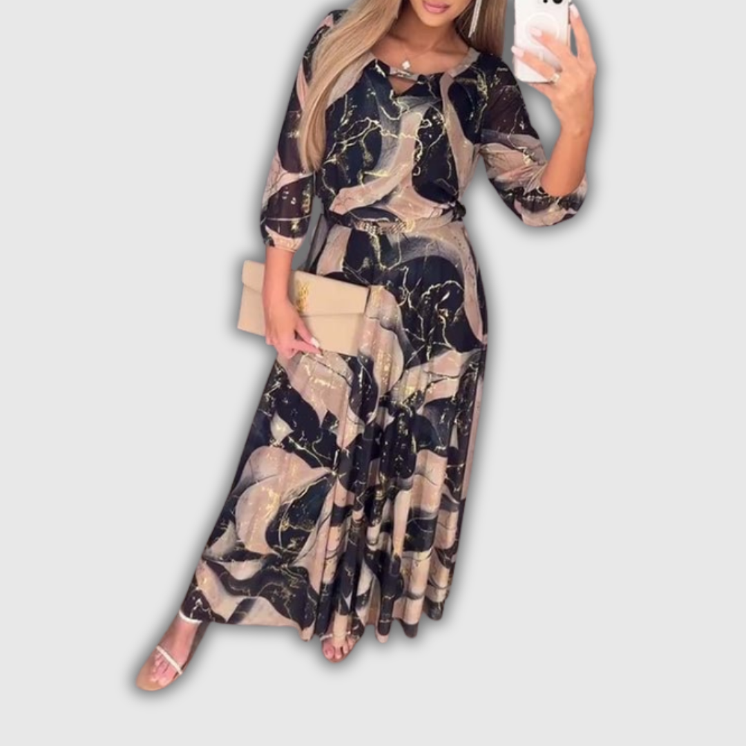 Haizea | Vestido de gasa estampado