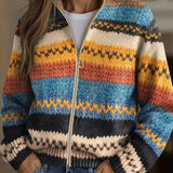 Hilda | Cárdigan con estampado de zigzag multicolor