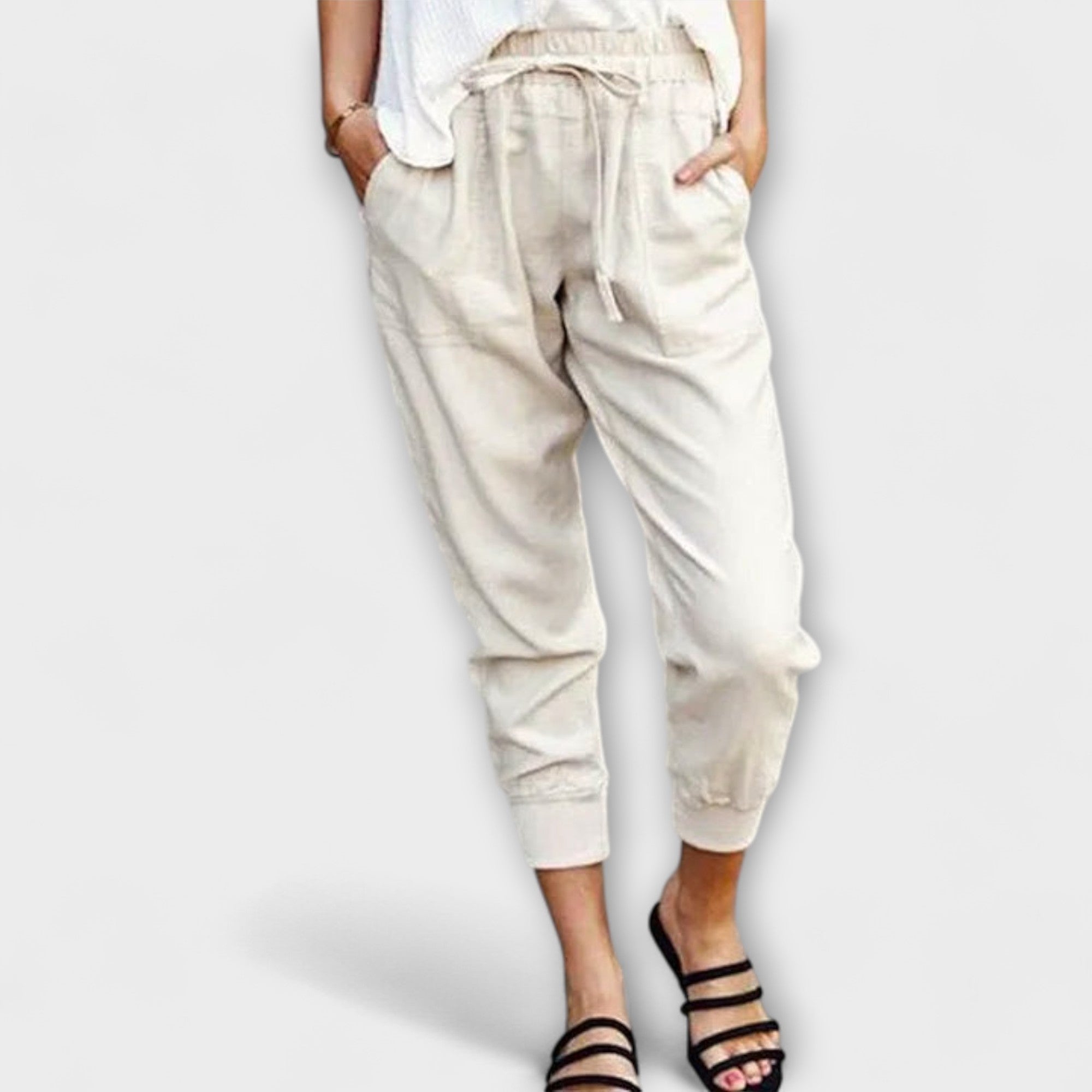 Hortensia | Pantalón de lino mezclado con algodón