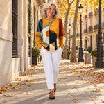 Idaira | Jersey de punto gofrado con estampado geométrico, en la calle