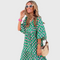 Ignacia Belén | Vestido largo informal con volantes y mangas kimono