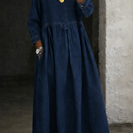 Inmaculada | Vestido de denim con cuello bebé