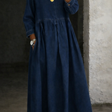 Inmaculada | Vestido de denim con cuello bebé