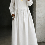 Inmaculada | Vestido de denim con cuello bebé