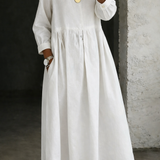 Inmaculada | Vestido de denim con cuello bebé