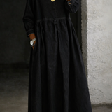 Inmaculada | Vestido de denim con cuello bebé