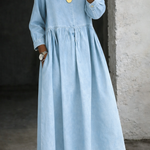 Inmaculada | Vestido de denim con cuello bebé