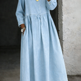 Inmaculada | Vestido de denim con cuello bebé