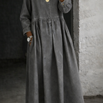 Inmaculada | Vestido de denim con cuello bebé