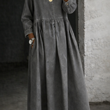 Inmaculada | Vestido de denim con cuello bebé