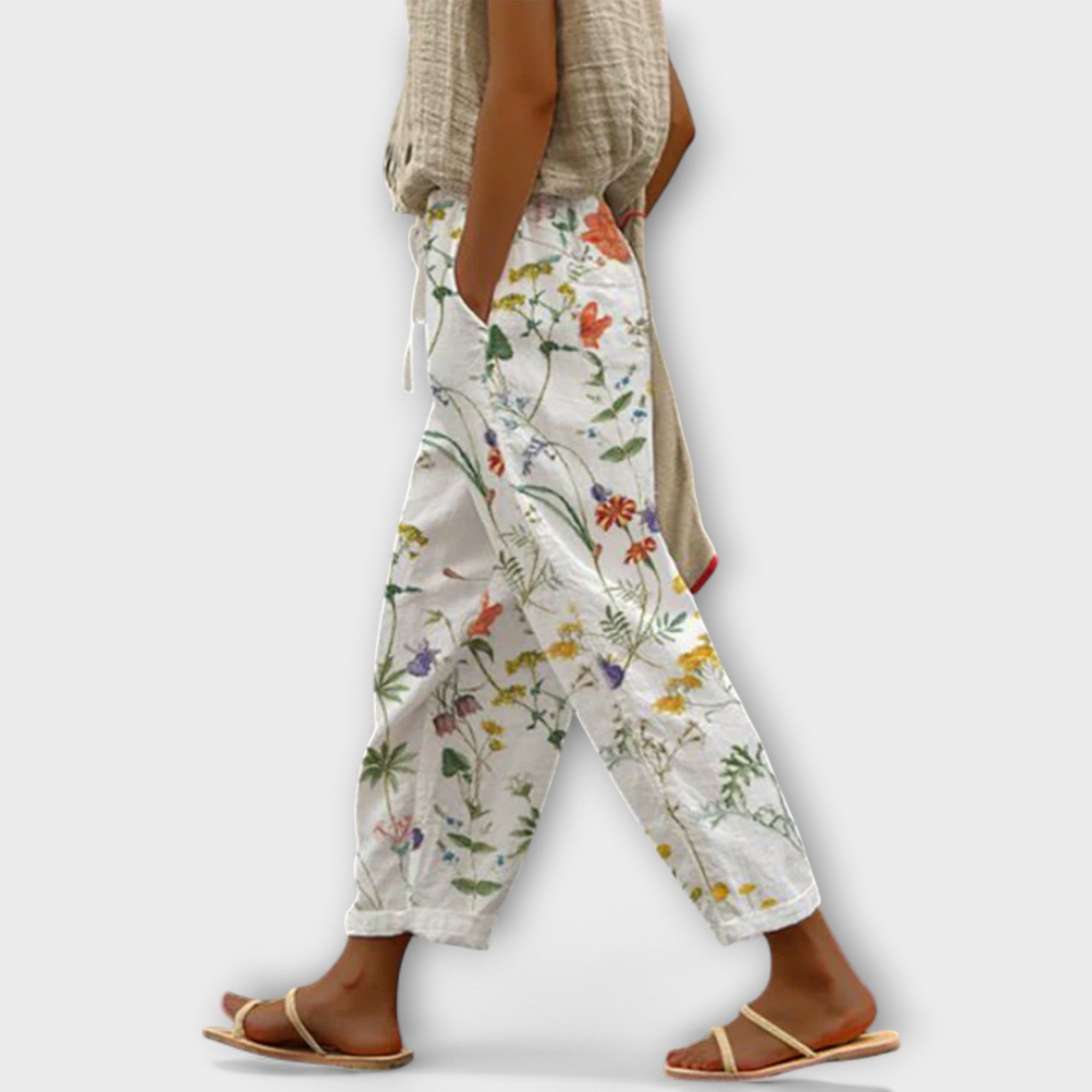Irati | Pantalón informal estampado con botones