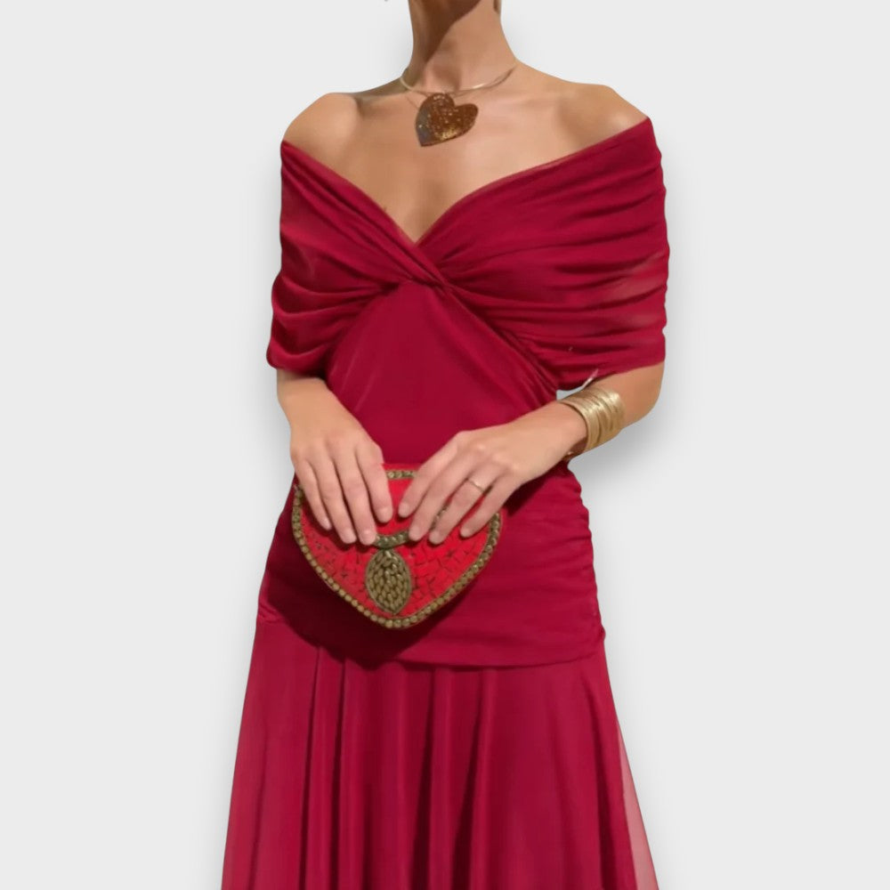 Itziar Dolores | Vestido elegante con cuello en V