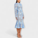 Jara | Vestido midi elegante de encaje de flores