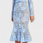 Jara | Vestido midi elegante de encaje de flores