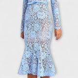 Jara | Vestido midi elegante de encaje de flores