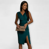 Jazmín | Vestido con abertura y cuello en V